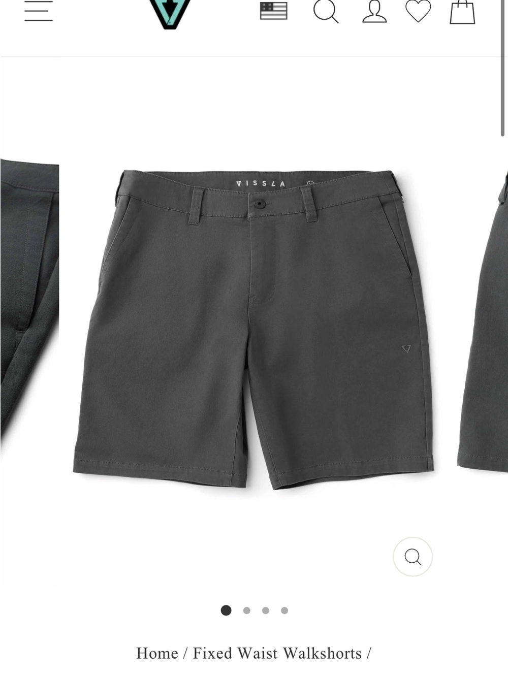 Vissla Coast Drifter Walkshort - Charcoal and Tan